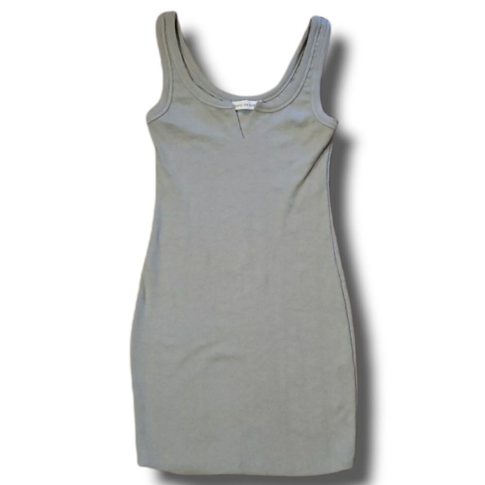 Blanc De Blanc‎ Womens Ribbed V-Cut Grey Bodycon Dress Size Medium